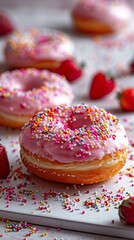 Sticker - Colorful Sprinkled Donut Design Sweet Treat