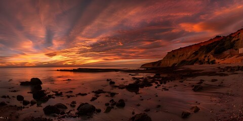 Canvas Print - Sunset over Hallett Cove South Australia showcasing stunning natural beauty. Concept Sunset, Hallett Cove, South Australia, Natural Beauty