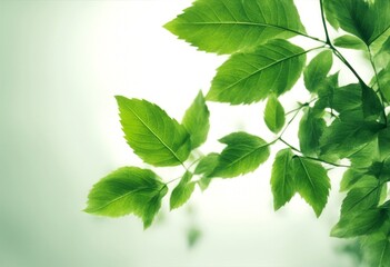 Wall Mural - treebranch background bright botany detail flora day border leaves botanical colours closeup detailed white