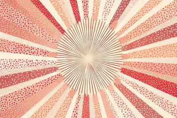 Wall Mural - Sun burst in retro style with grungy dots. Vintage sun rays background.
