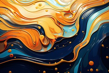 Wall Mural - Texture, pattern, liquid, design, water, art, illustration, metal, wallpaper, surface, painting, wave, dark, gold, gray, wall, flow, color