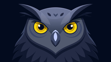 Poster - owl on a black background