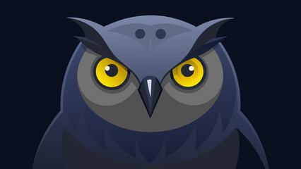 Poster - owl on a black background