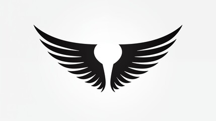 Wall Mural - Abstract Black Wing Symbol Logo Design