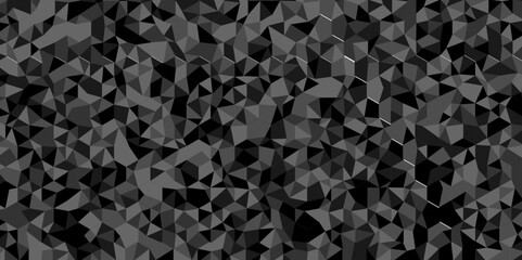 Vector minimal modern wall geometric seamless technology black low polygon background. abstract digital square geometric pattern black Polygon Mosaic wall triangle, business and corporate background.