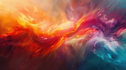 Poster - Vibrant swirls of abstract colors in motion