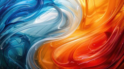 Poster - Vibrant swirls of abstract colors in motion