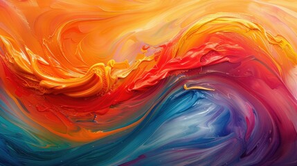 Poster - Vibrant swirls of abstract colors in motion