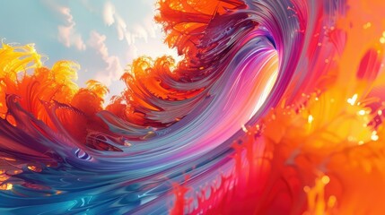 Poster - Vibrant swirls of abstract colors in motion