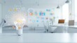 © ngstock - Creative collaboration platforms in dynamic workspaces, interactive digital whiteboards, brainstorming sessions, innovative ideas, dynamic collaboration