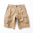 © Юлия Касаткина - beige shorts with pockets on a white background for advertising