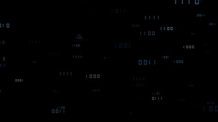 Abstract binary digits on black background, cyberspace codes