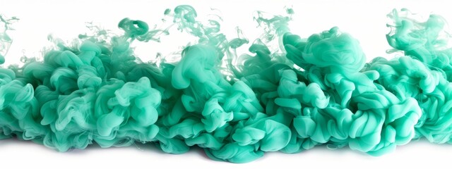 Wall Mural -  A significant quantity of green ink pervades the air, giving an illusion of dense smoke