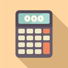 Canvas Print - Electronic calculator displaying three zeroes in flat design style with long shadow