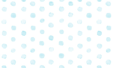 Wall Mural - hand drawn abstract irregular geometric seamless pattern. pastel blue brush polka dots on a white ba