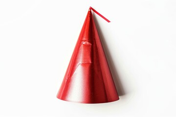 Wall Mural - a red cone with a red ribbon hanging from it