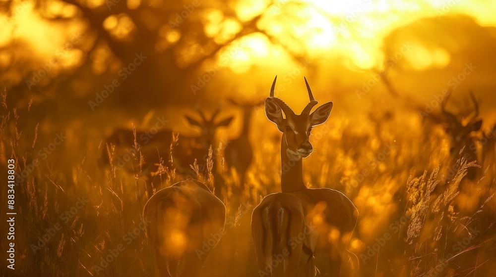 Authenticity Animal AI generator image of Africa at morning, encapsulating natural world ...
