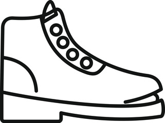 Sticker - Simple line art icon of a hiking boot, perfect for representing outdoor activities