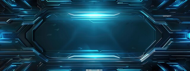 Wall Mural - A futuristic space scene with a large empty area