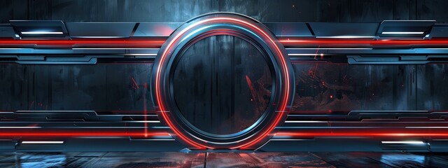 Wall Mural - A futuristic space scene with a large empty area