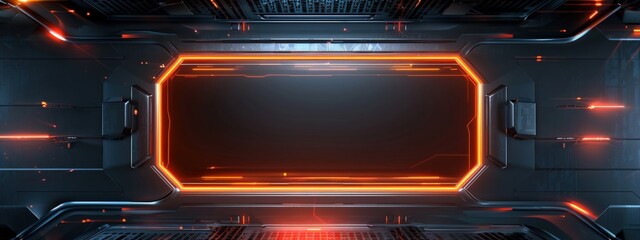 Wall Mural - A futuristic space scene with a large empty area