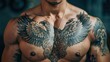 © Alice a. - A man with a tattoo of a flower on his chest