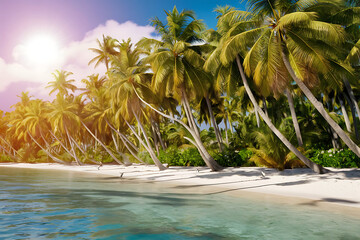 Wall Mural - palm trees on the beach