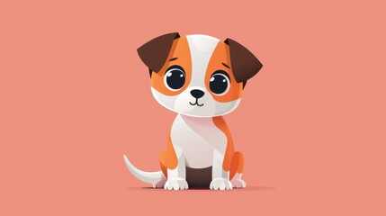 Wall Mural - Cute dog, cartoon illustration.