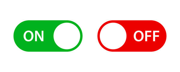 On and off toggle switch icons