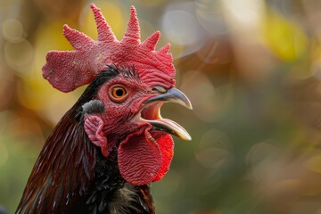 Wall Mural - A snap shot of a farmyard ginger rooster.