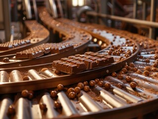 Wall Mural - Chocolate Bar Conveyor Belt