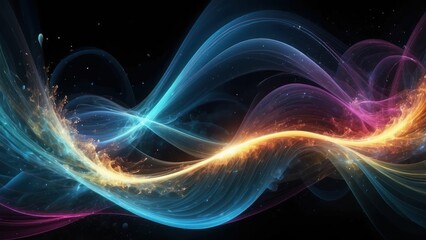 Wall Mural - Abstract energy flow background with pulsating waves of light, perfect for dynamic designs