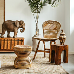 wooden chair and table