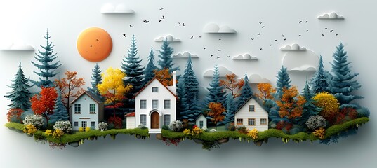 Wall Mural - Infographic detailing the graph of housing market trends for Garden Landscapes focusing on investment potential and buyer interest