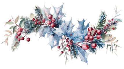 Wall Mural - winter garland on a transparent background