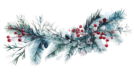 Wall Mural - winter garland on a transparent background