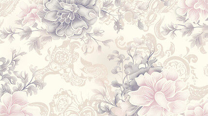 Wall Mural - A floral patterned wallpaper with a flowery design