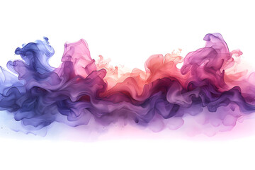 Wall Mural - Pink and purple watercolor wash artwork on transparent background.