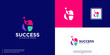 © dhulpikir - success logo with abstract people concept, destination point, logo design inspiration.