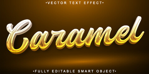 Wall Mural - Caramel Vector Fully Editable Smart Object Text Effect