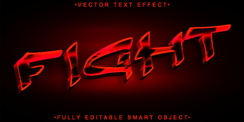 Wall Mural - Red Fight Vector Fully Editable Smart Object Text Effect