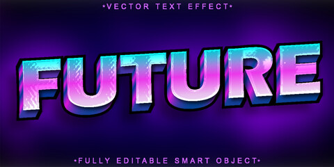 Sticker - Colorful Shiny Future Vector Fully Editable Smart Object Text Effect