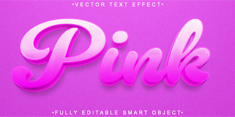 Sticker - Cute Pink Vector Fully Editable Smart Object Text Effect