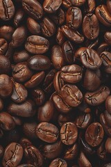 Wall Mural - A close-up shot of a pile of coffee beans, great for use in food or beverage related contexts