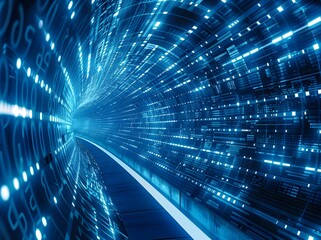 Abstract Tech Background Binary Code Flow