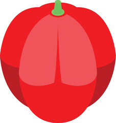 Sticker - Red bell pepper is sitting on a white background