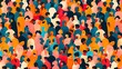 © Ziyan - Colorful diverse people crowd abstract art seamless pattern. Multi-ethnic community, big cultural diversity group background illustration in modern collage painting style.