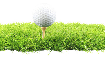 Golf ball on transparent background