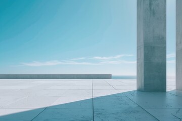 Wall Mural - Aerial view of a building with columns