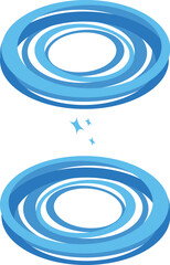 Poster - Illustration of blue concentric circles creating an abstract portal effect